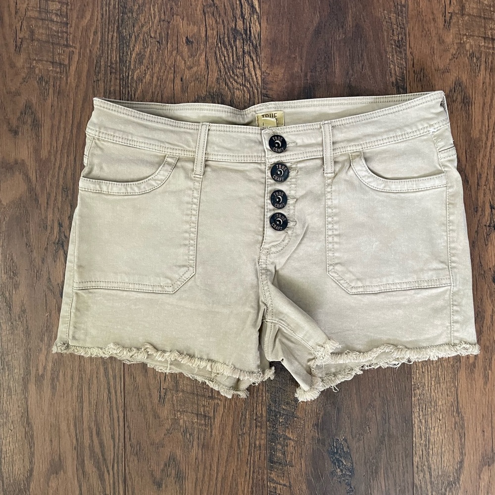 True Craft Tan Jean Shorts